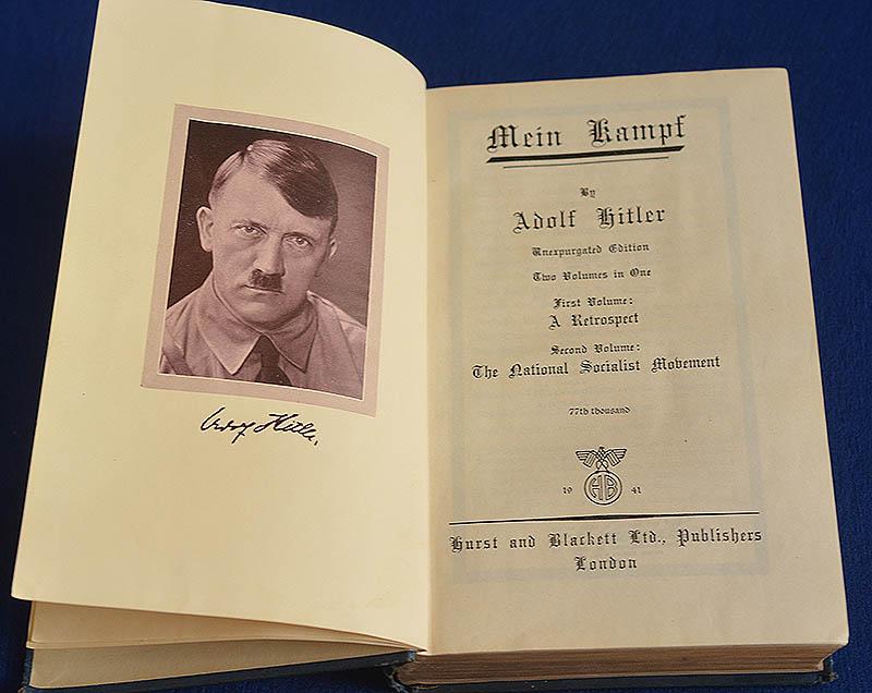 ADOLF HITLER'S MEIN KAMPF BOOK, ENGLISH 1941 EDITION.