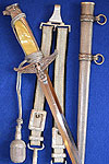 GOVERNMENT OFFICIALS DAGGER BY EICKHORN WITH RARE SMALL KNOT AND HANGERS.