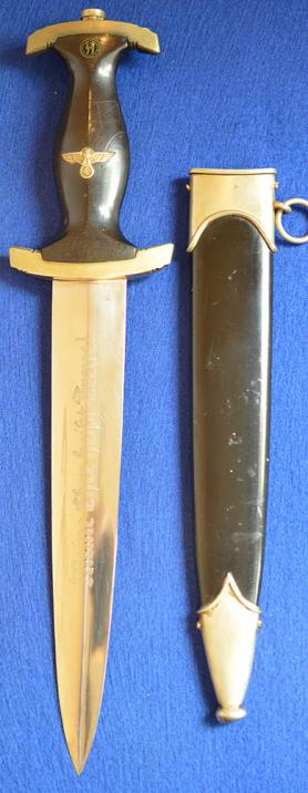 SS DAGGER 1933 MODEL, RARE VARIATION WITH EXCLAMATION MARK TO THE END OF THE SS MOTTO. 