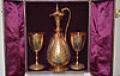 CASED SILVER GILT WINE EWER AND TWO MATCHING COBLETS PRESENTED TO AN OFFICER SERVING WITH THE 9TH LA