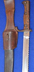 IMPERIAL GERMAN MOUSER 98/05 SAW BACK BAYONET COMPLETE WITH FROG.
