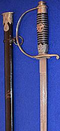 THIRD REICH SS POLICE OFFFICERS SWORD WITH EXTREMLY RARE DOUBLE ENGRAVED BLADE WITH INSRIPTION.
