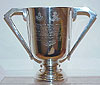 VERY LARGE ENGLISH SILVER  MILITARY AWARD CUP OF THE DURHAM LIGHT INFANTRY.