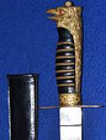 ITALIAN FASIST YOUTH DAGGER, DELUX EXAMPLE WITH RED GLASS EYES.