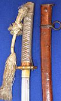 WW2 JAPANESE ARMY NCO'S KATANA SWORD, DELUXE MODEL WITH LEATHER COVERED SCABBARD.