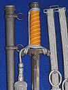 PERSONALIZED ARMY OFFICERS DAGGER BY WMW WITH STRAPS AND KNOT.