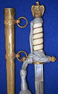 THIRD REICH NAVAL OFFICERS DAGGER WITH RARE IVORY GRIP, NAMED TO ORIGINAL OWNER AND BY RARE MAKER.