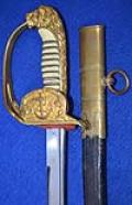 THIRD REICH NAVAL SWORD WITH ISSUE STAMPS BY HOLLER.