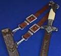 RAD OFFICERS DAGGER BY PAUL SEILHEIMER COMPLETE WITH LEATHER HANGERS.