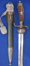 THIRD REICH DELUX SENIOR HUNTING OFFICIALS DAGGER BY EICKHORN WITH FROG AND KNOT.