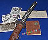 WW2 JAPANEASE ARMY OFFICERS KATANA SWORD WITH BRITISH CAPTURE PAPERS AND PHOTOGRAHS.