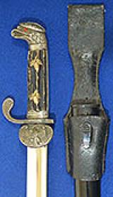 EXTREMLY RARE THIRD REICH ARMY HONOUR BAYONET WITH EAGLE HEAD HILT WITH RED GLASS EYES.