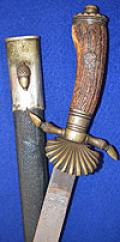 THIRD REICH HUNTING ASSOCIATION DAGGER BY CLEMMEN AND JUNG IN NEAR MINT CONDITION.