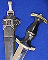 SS DAGGER 1933 MODEL BY HAMMESFAHR COMPLETE WITH VERTICAL HANGER.