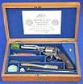 ANTIQUE VICTORIAN CASED PERCUSSION REVOLVER BY GEORGE GIBBS OF BRISTOL.