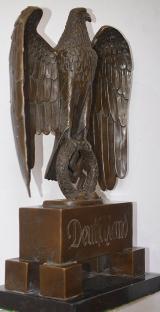 VERY LARGE BRONZE EAGLE AND SWASTIKA, POST WAR COPY.