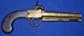 LARGE ANTIQUE BRASS HOLSTER PISTOL BY JOVER & SON.