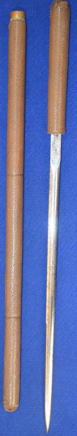 BRITISH WW1 OFFICERS RANK STICK WITH CONCEALED BLADE.