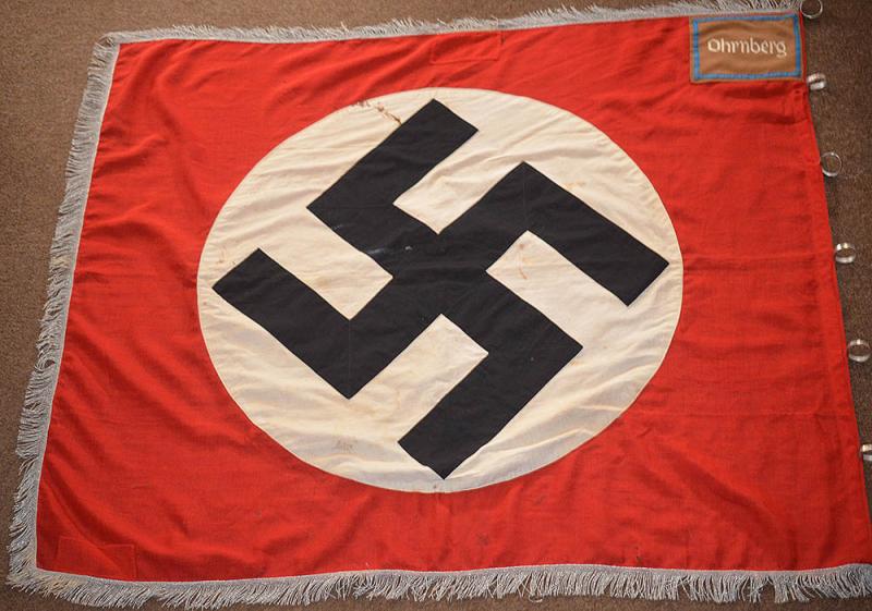 NSDAP POLITICAL LEADERS DISTRICT FLAG FROM ORTSGRUPPE OHRNBERG.