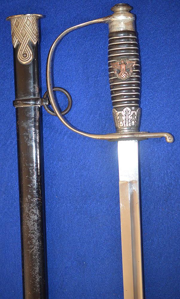 SS POLICE OFFICERS SWORD WITH SS RUNES TO POMMEL BY KLASS.