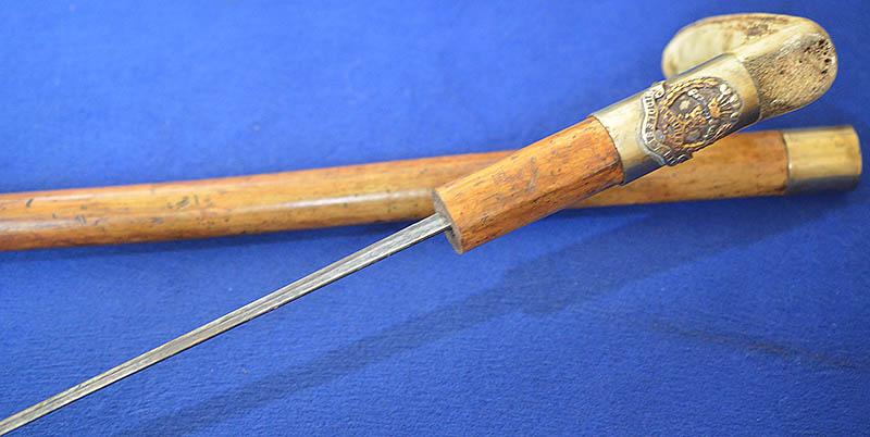 BRITISH WW1 OFFICERS SWORD STICK, MIDDLESEX REGIMENT.
