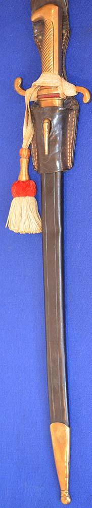 IMPERIAL GERMAN 1871 MODEL NCO DRESS BAYONET WITH PRESENTATION DEDICATION TO BLADE BY WKC COMPLETE WITH FROG AND KNOT.
