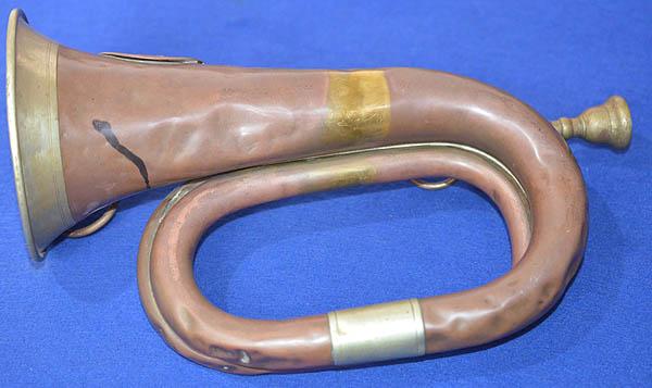 WW1 IMPERIAL GERMAN ARMY BUGLE WITH UNIT MARKINGS.