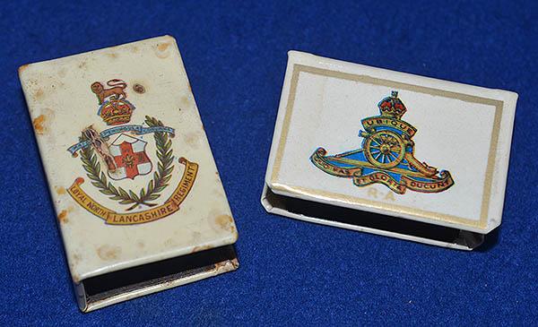 PAIR OF WW2 MILITARY MATCH BOX COVERS.