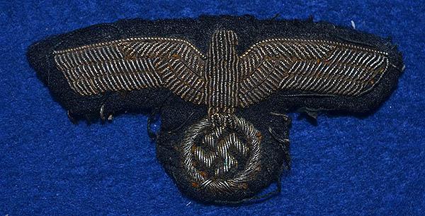 THIRD REICH NAVAL OFFICER BULLION CAP EAGLE.