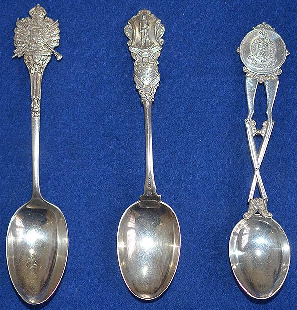 COLLECTION OF 3 SILVER MILITARY AWARD SPOONS.