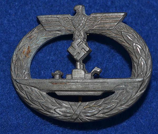 THIRD REICH NAVAL U.BOAT BADGE.