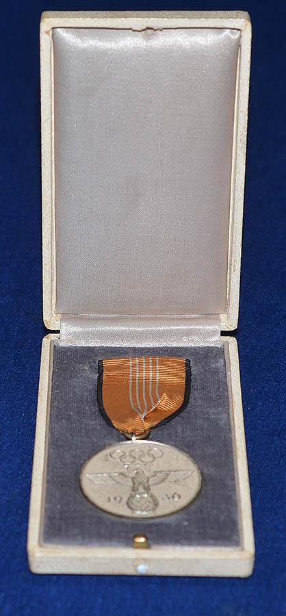 CASED 1936 OLYMPIC GAMES MEDAL.