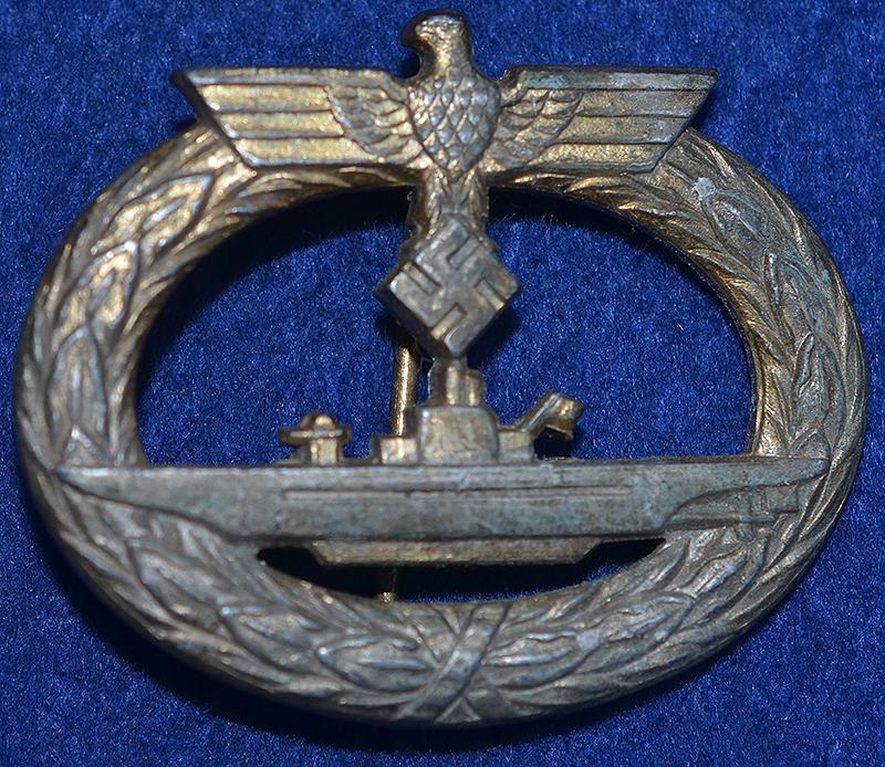 THIRD REICH NAVAL U.BOAT BADGE.