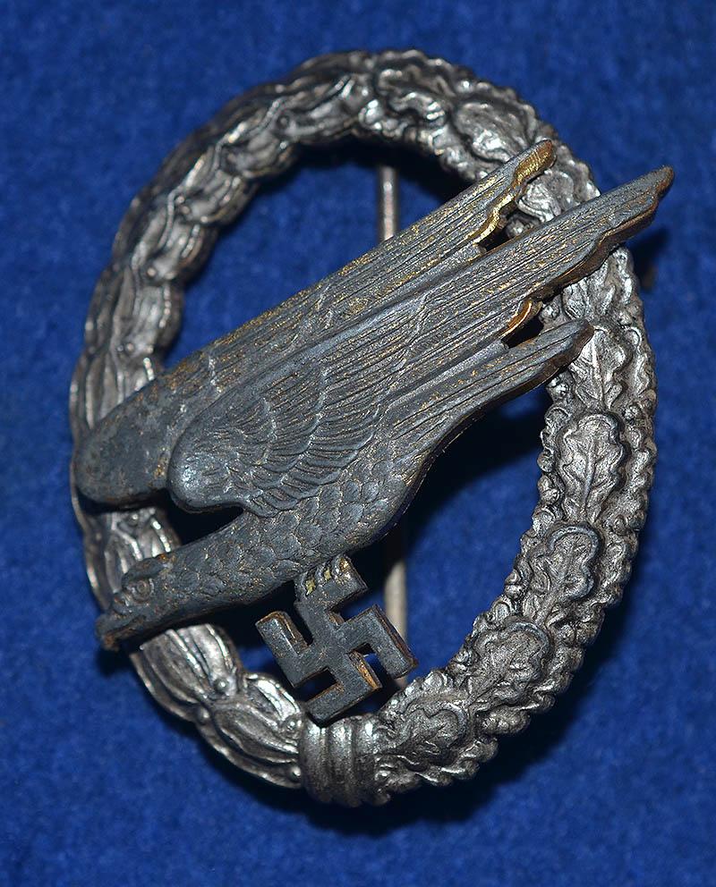 LUFTWAFFE PARATROOPERS BADGE PERSONALISED WITH OWNERS NAME.