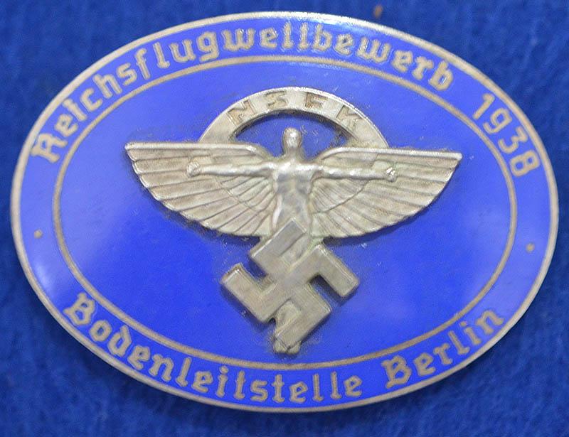 THIRD REICH NSFK ENAMEL COMPETITION BADGE.