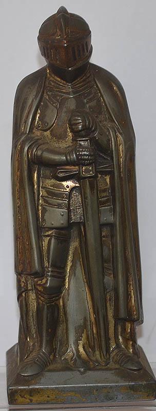 BRITISH ANTIQUE MODEL OF A KNIGHT IN ARMOUR.