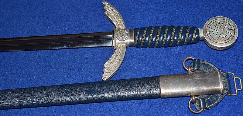 LUFTWAFFE OFFICERS SWORD BY ALCOSO COMPLETE WITH HANGER.