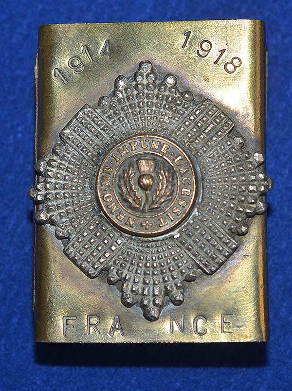 SCOTS GUARDS MATCH BOX HOLDER TRENCH ART.