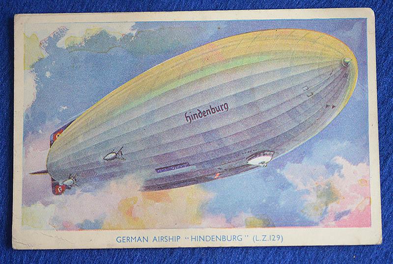 1930's POST CARD OF THE HINDENBURGE AIRSHIP.
