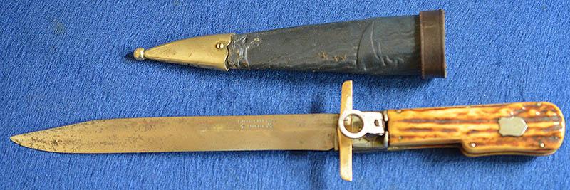 IMPERIAL GERMAN FOLDING HUNTING KNIFE BY HERDER.