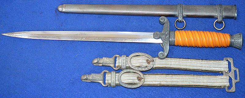 ARMY OFFICERS DAGGER BY EICKHORN COMPLETE WITH HANGES.