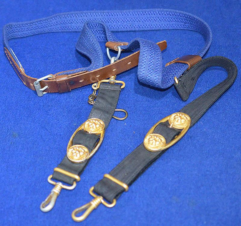 THIRD REICH NAVAL DAGGER STRAPS COMPLETE WITH BLUE NAVAL BELT.