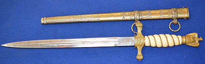 THIRD REICH NAVAL OFFICERS DAGGER.