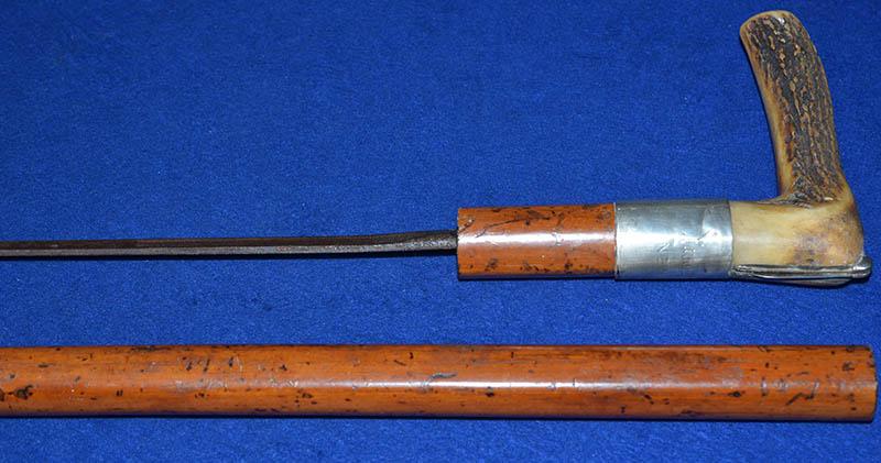 ANTIQUE SWORD STICK BELONGING TO JAMES ORBELL OF NEWMARKET, FARMER AND SOLDIER, KILLED IN ACTION ON THE SOMME IN 1916.