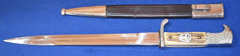 THIRD REICH SHORT MODEL SENIOR NCO POLICE BAYONET BY EICKHORN.