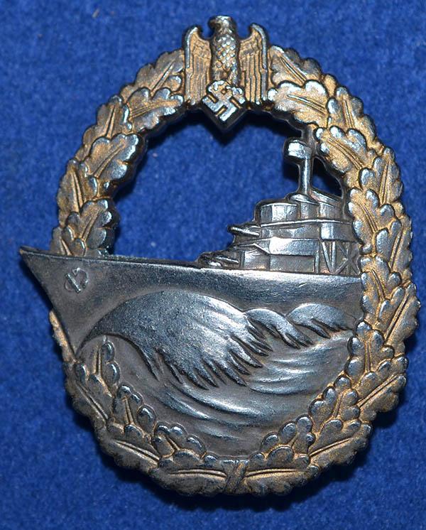 GERMAN WW2 NAVAL DESTROYERS WAR BADGE BY FO.