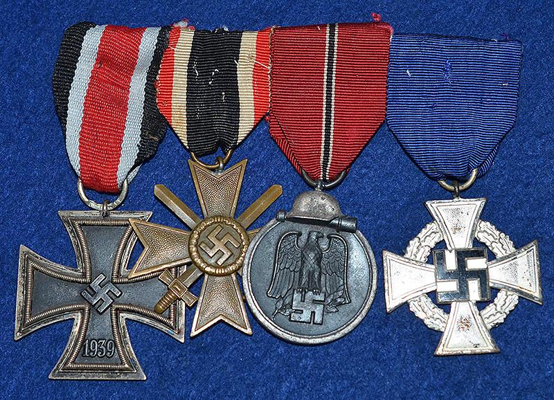 PARADE MOUNTED SET OF FOUR WW2 GERMAN MEDALS.