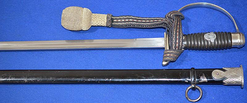 THIRD REICH POLICE NCO SWORD BY WAYERSBERG WITH KNOT, NEAR MINT CONDITION.