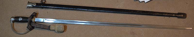 THIRD REICH POLICE NCO SWORD BY WAYERSBERG WITH KNOT, NEAR MINT CONDITION.