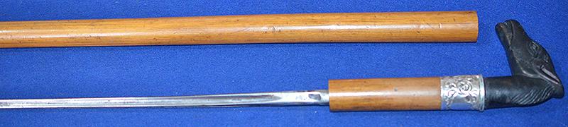 ANTIQUE HORSE HEAD SWORD STICK.